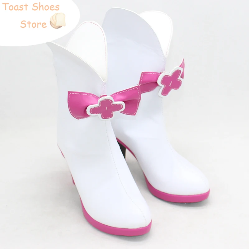 KiraKira Cure Flora Cosplay Shoes Halloween Carnival Boots PU Leather Shoes Cosplay Prop Costume Prop