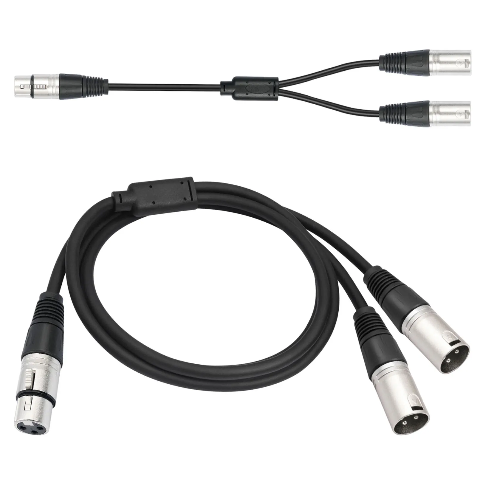 Speaker Splitter Patch Y Cord 1 XLR Female To 2 XLR Male Stereo Audios Adapter Patching Cable Shielded Patching Cord Adaptor