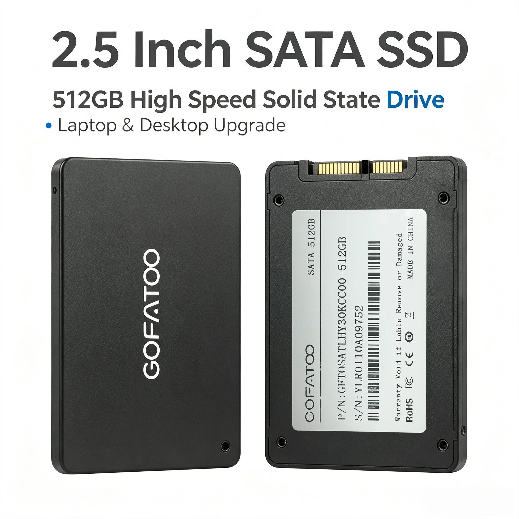 GOFATOO SSD 512GB 256GB SATA SATA3 2.5 Inch 2TB 4TB Hard Drive SSD 240GB 256GB 480GB 960GB Solid State Disk for Laptop Computer