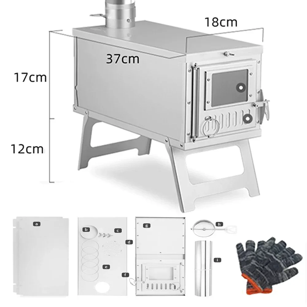 Smilodon-składany piec namiotowy przenośny ultralekki palnik na drewno komin amortyzator gorący namiot ze stali nierdzewnej piec ognia grzejnik