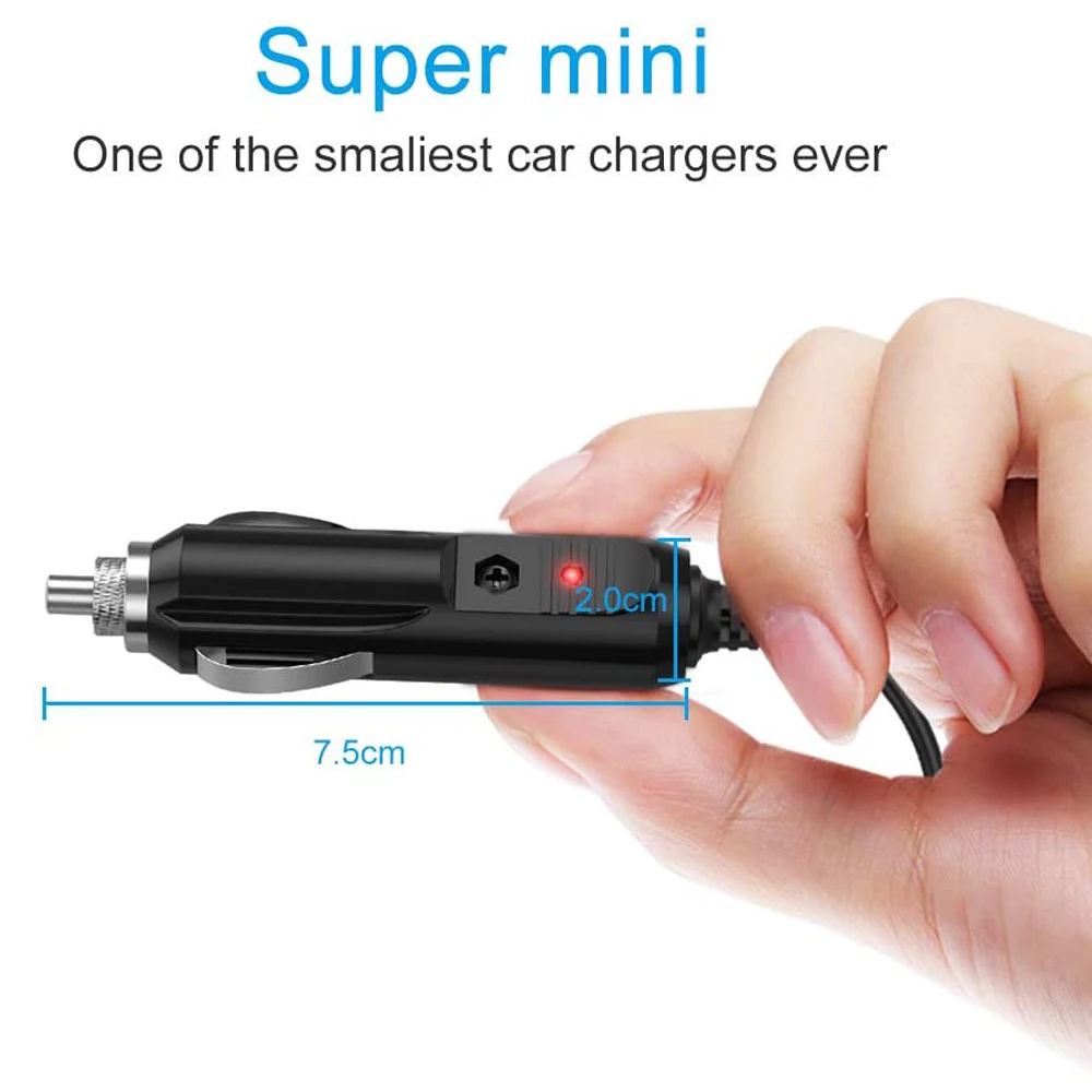 12 فولت 2A شاحن سيارة ل مشغل دي في دي محمول ، وسادة مقعد ، غس ، المحمولة علب الاغذية ، المتكلم ، تيار مستمر 5.5x2.1 مللي متر مع 5 موصلات