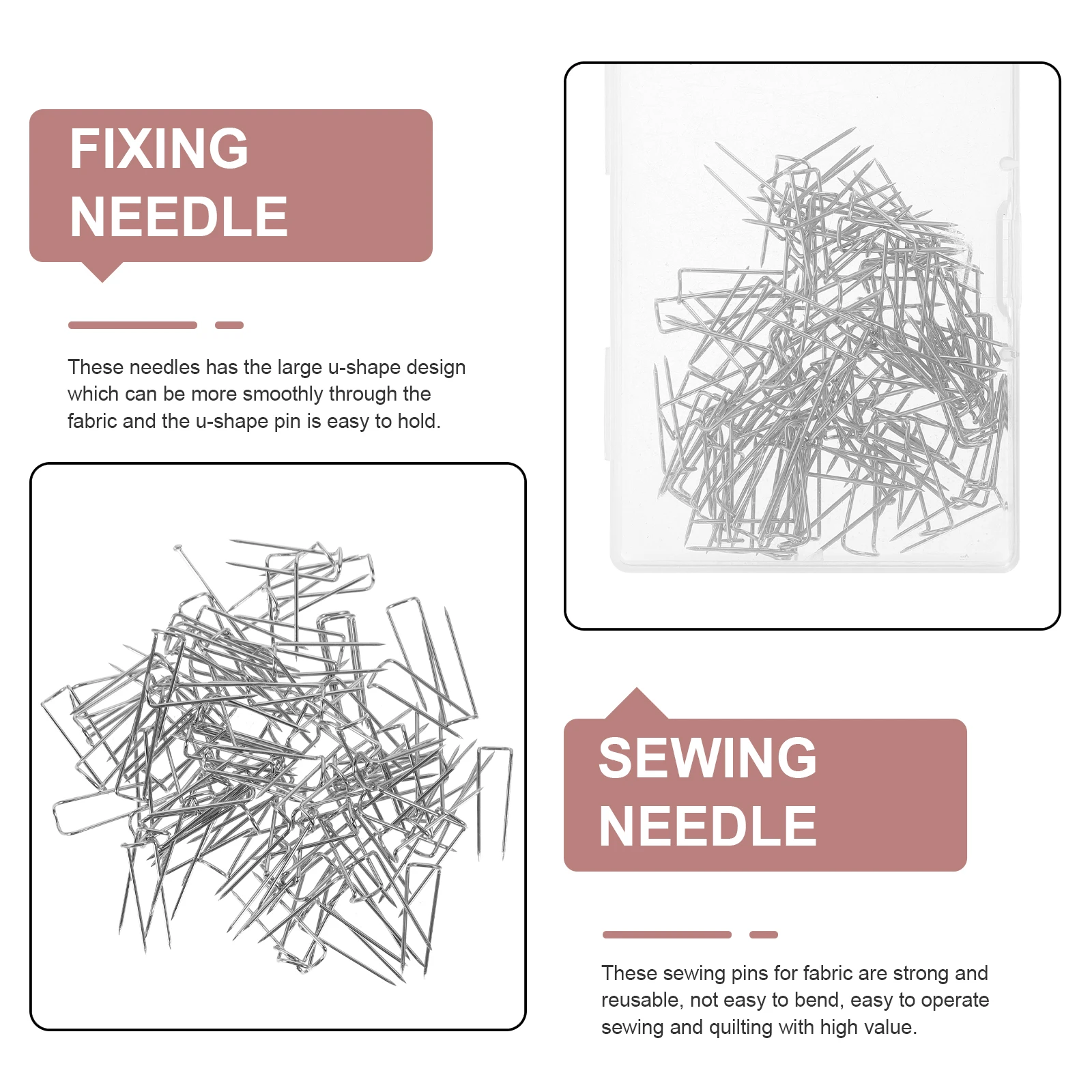 

Stitch U-pin Quilting Pins Crochet Supplies Sewing for Fabric Stainless Steel Needles