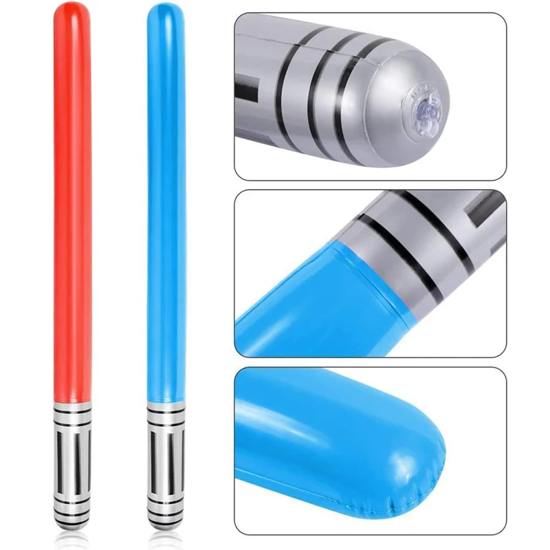 Conjunto de espada inflável colorida, 6/12 peças, balões, vara para festa temática, adereços de jogo cosplay