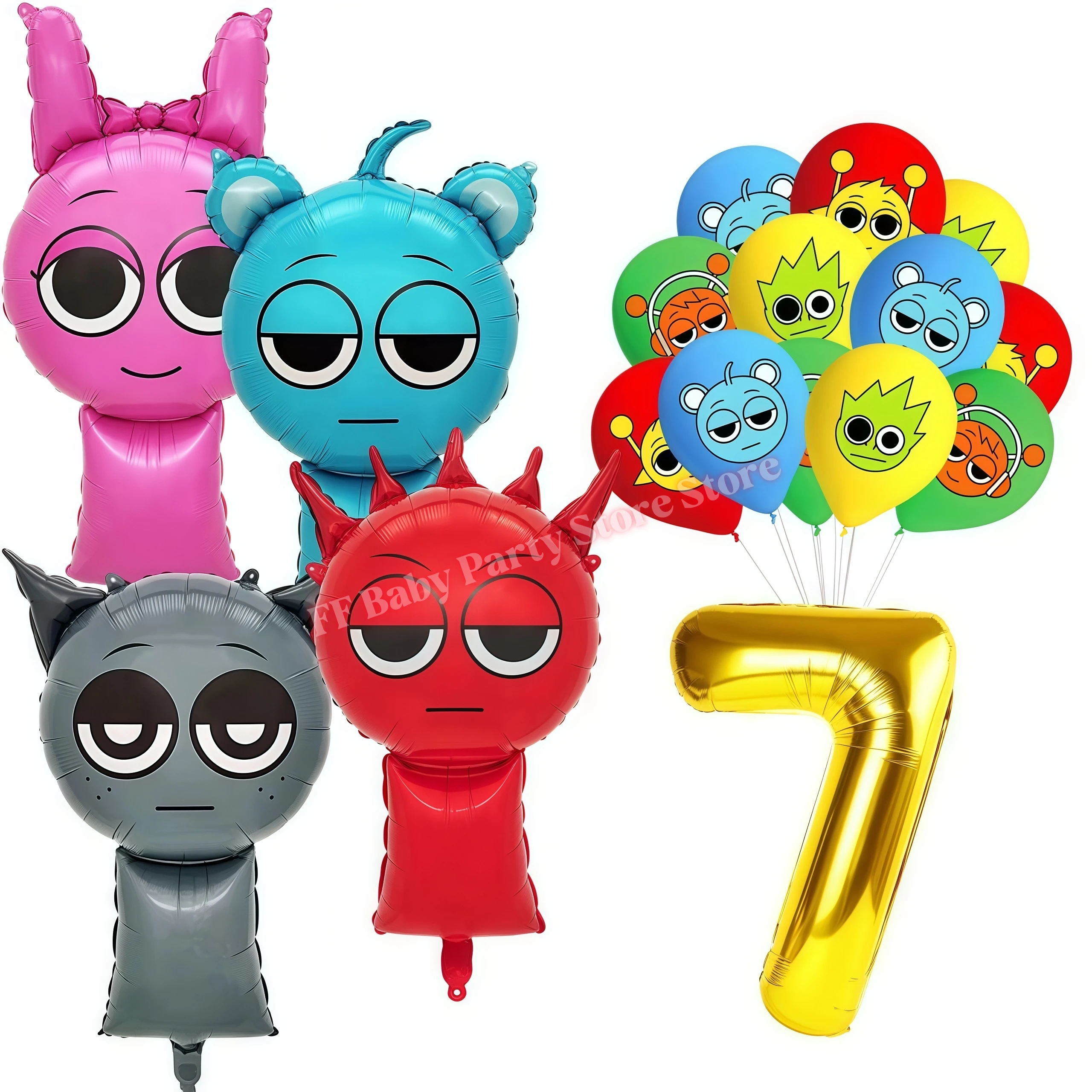 Sprunkis Geburtstagsparty-Dekorationsset Ballons Teller Becher Servietten für Jungen Mädchen Party-Geschenke Babyparty Kinder-Event-Zubehör – Detail 37
