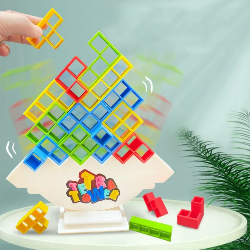 Puzzle Games Baby Stacking Blocks Wood Kids Montessori Toys Melissa and Doug Stacking Blocks Balancin Tetra Tower Game Rainbow