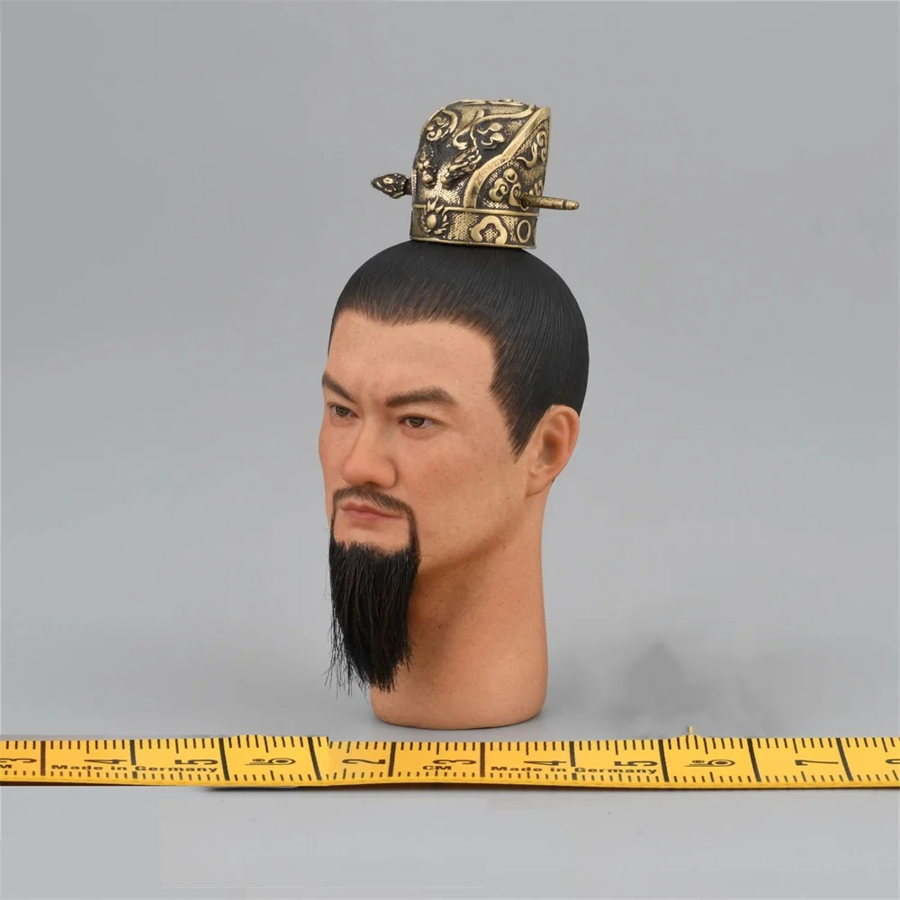 1/6 KLG KLG-R030B سلالة مينغ كوكسينجا الملك ذكر رئيس نحت نحت مع زرع الشعر لمكون مشهد عمل الشكل 12 بوصة #3