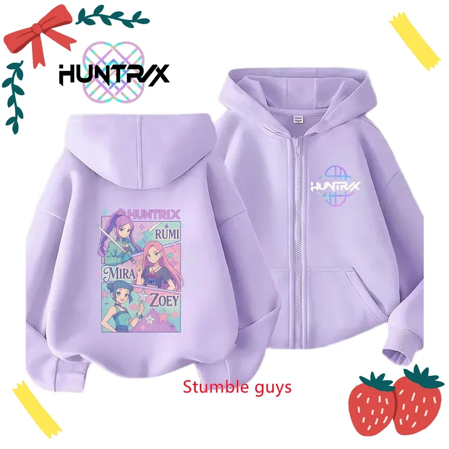 

Kids Zipper Hoodie Spring Autumn Kpop Demon Hunters Genya Graphic Boys Girls Clothes Casual Sweatshirt