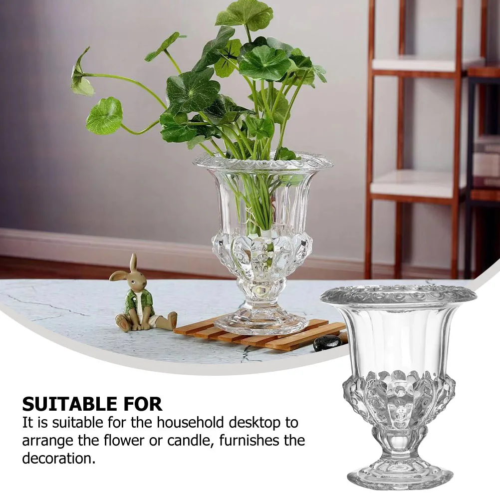

Transparent Retro Glass Vase Flower Planter Creative Candleholder Home Adornment Flower Arrangement Vase
