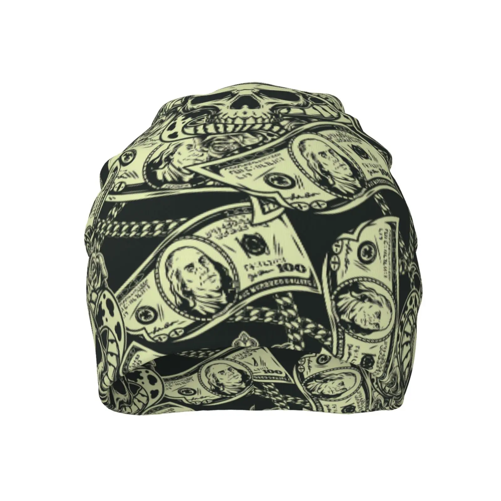 Skeleton Dollar Print Warm and Soft Knitted Hat Lightweight Casual Hat Type Loose Chemotherapy Hat Cancer Patient Headwear Gift