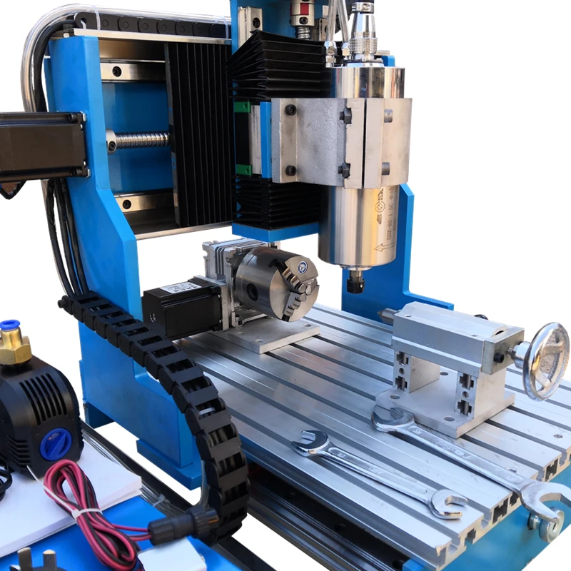 Máquina de grabado Cnc 6040, enrutador de madera de 4 ejes, 2200W, carril de guía lineal 6090, fresado PCB de tallado de Metal, Control sin conexión DSP