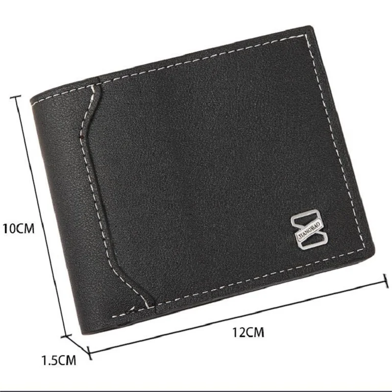 Bruine Lederen Slanke Portemonnee Voor Mannen Met Geld Clip Creditcard Houder Slot Minimalistische Bifold Jeugdstudent Korte Patchwork Portemonnee