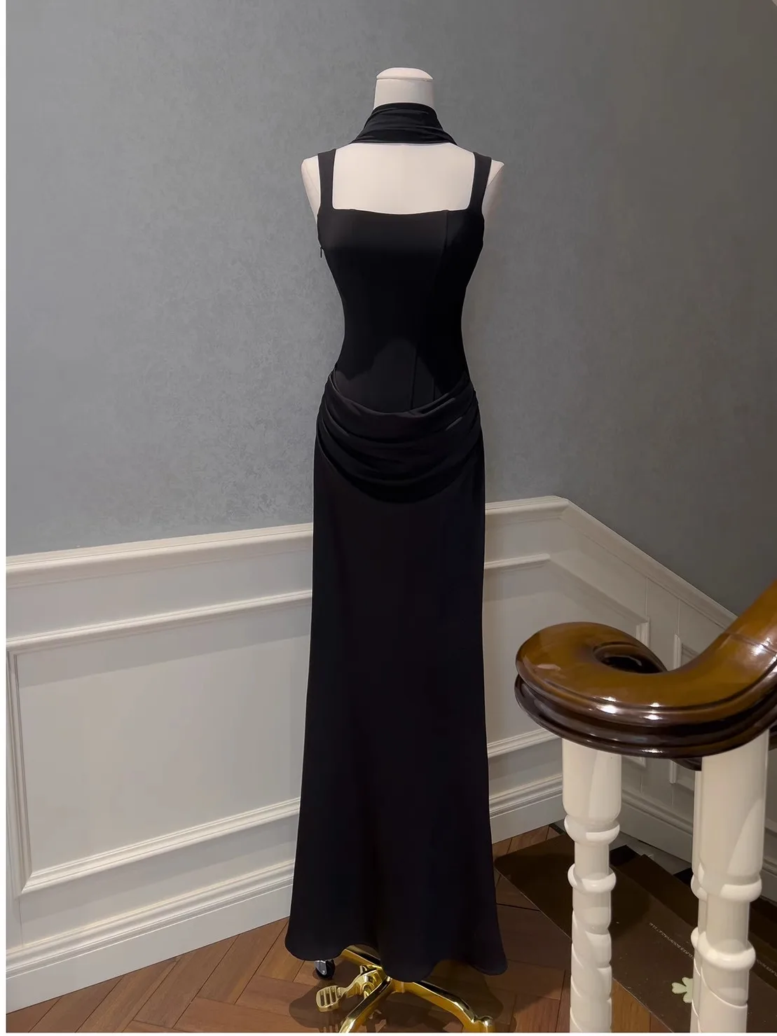 

Ele Slimming Strap Dr Ladylike ow Figure High Waist Sa Wrap Body Long Tail Skirt Evening Gown Satin Fabric