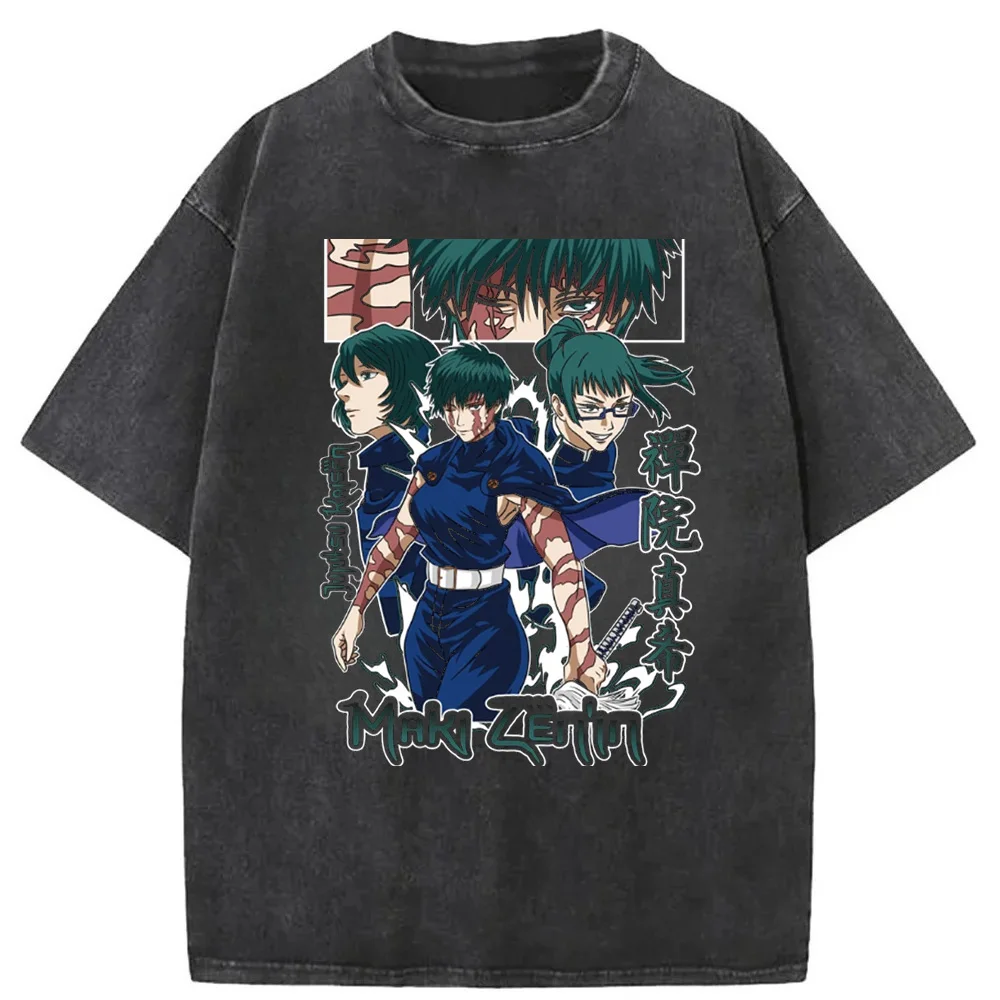 Camiseta Maki Zenin, camiseta de algodón con estampado de Anime Jujutsu Kaisen, camiseta de regalo, camisetas de todas las tallas
