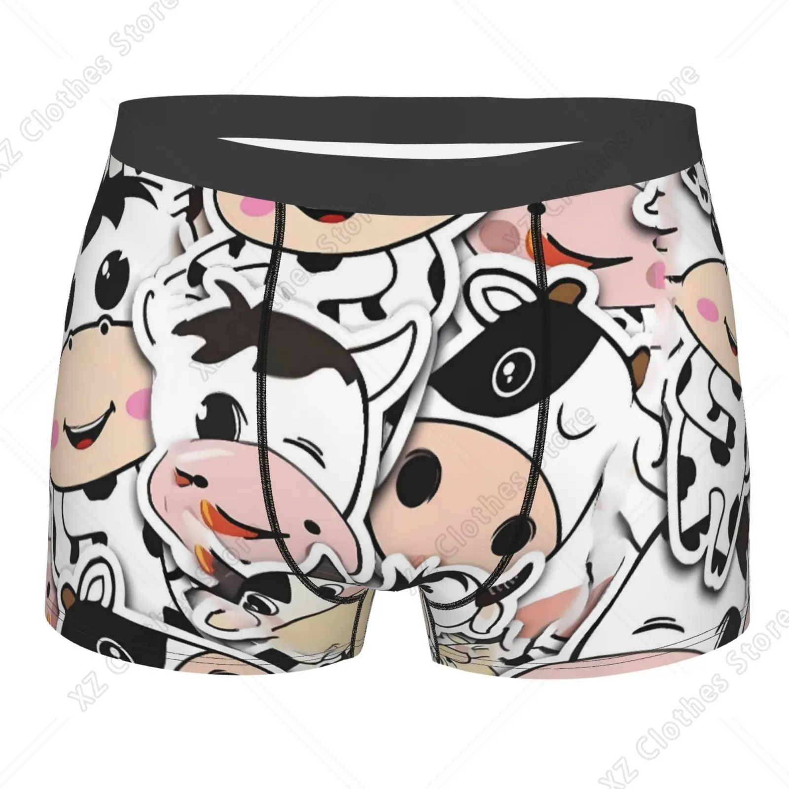

Мужское нижнее белье с милой мультяшной коровой, здоровые, мягкие, удобные, высококачественные мужские трусы, стильные, модные, повседневные спортивные трусики