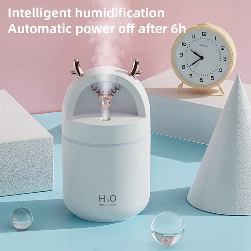 Mini Cute Bedroom Home Office Humidifier, Reindeer USB Car Humidifier, Ultrasonic Multifunctional Portable