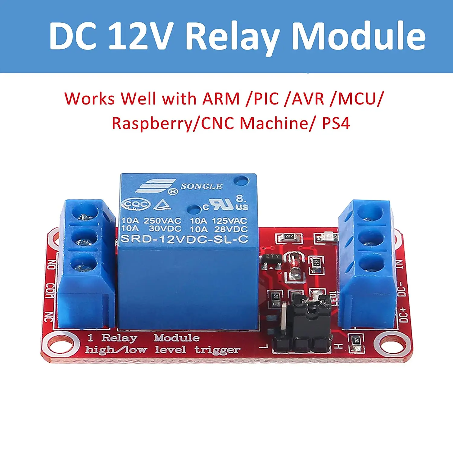 DC 5V 12V One Channel Relay Module Relay Switch With Optocoupler Isolation Support High Low Level Trigger