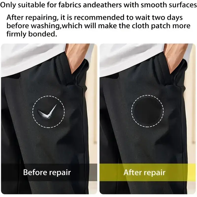 1 Set，Instant Self-Adhesive Fabric Repair Patch - Universal Black, Heavy-Duty Iron-On for Down Coats image 4