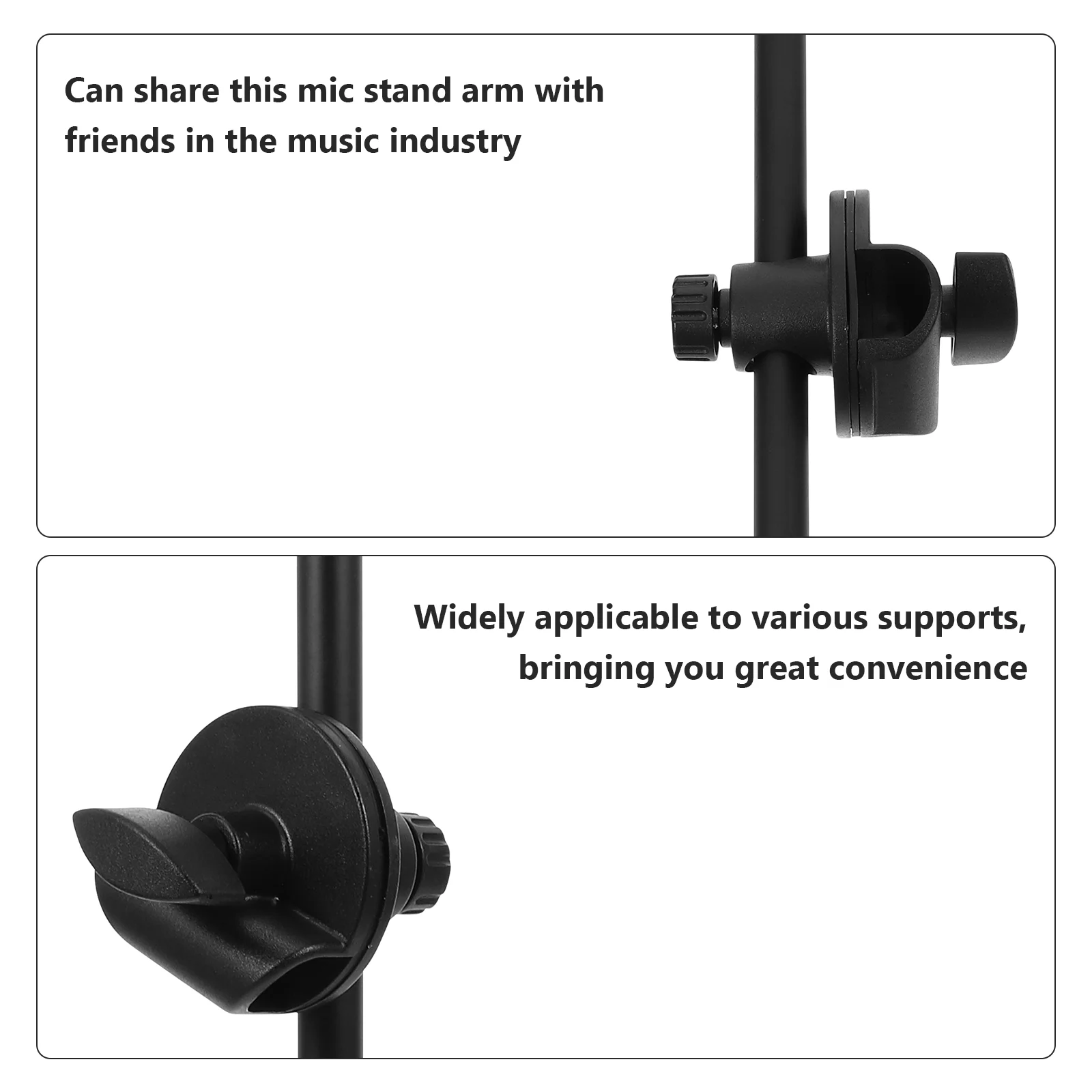 Cell Phone Holder Microphone Stand Boom Arm Suspension Scissor Dual Clip Black Metal Office