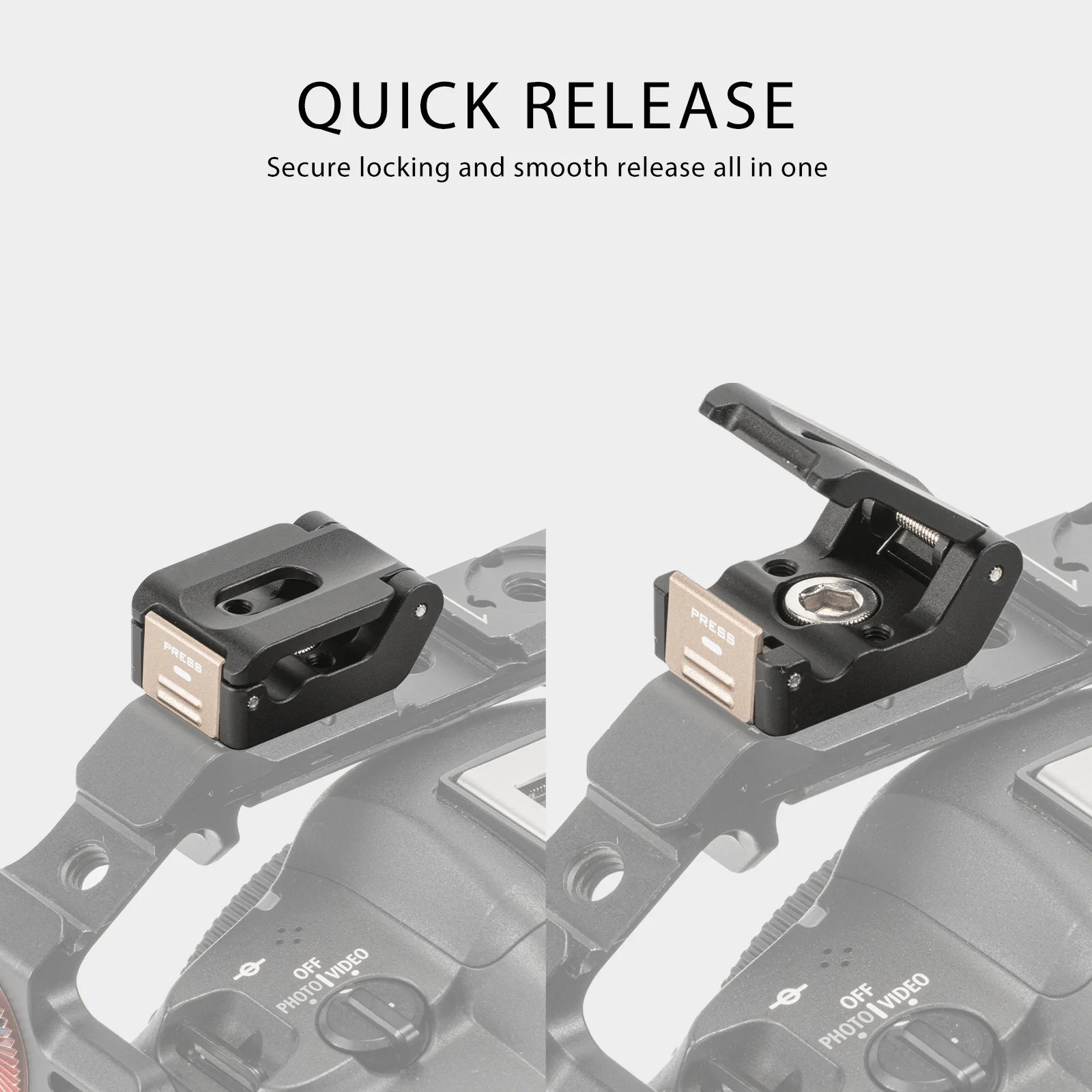 TILTA-Mini Universal Cable Clamp, Adaptar via 1/4 "-20 Parafuso, Compatível com a maioria das gaiolas, TA-UCC-P-B, TA-UCC-P-B, Mercado, Mercado