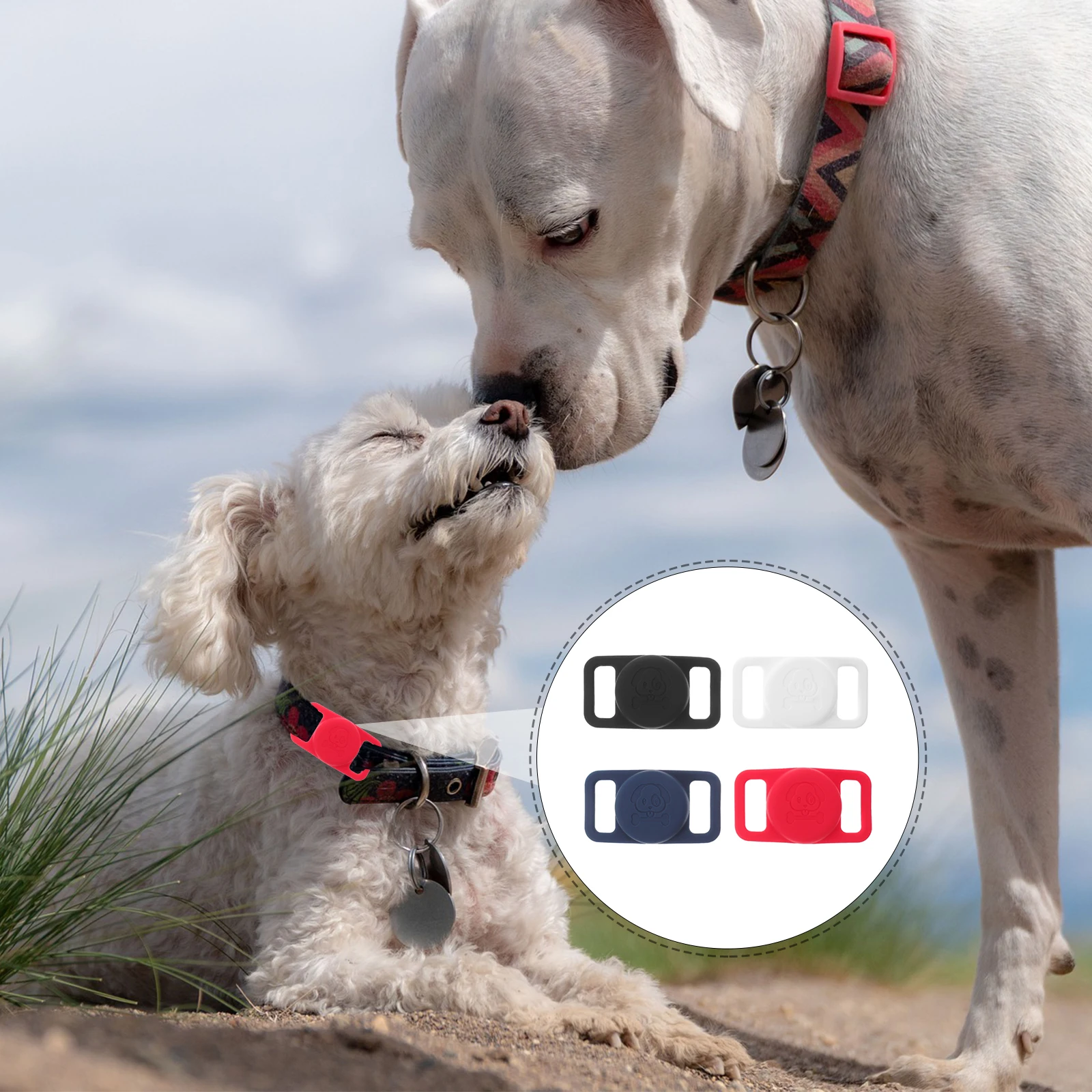 

4pcs Pet Tracker Locator Silicone Protective Covers Shockproof Case Lightweight Tracer Sleeve Compatible Apple Pet