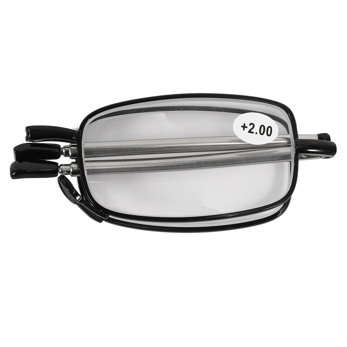 

AT53 Портативные 4 пары компактных складных очков для чтения с мини-футляром с откидной крышкой + 2,0 черного цвета