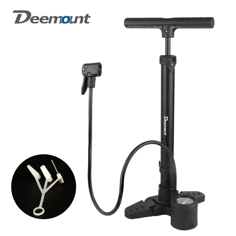 230Psi Bicycle Floor Pump W/ Gauge for Presta Schrader Valve High Pressure Air Inflator for Bike Tire/ Ball/ Doll Pumping