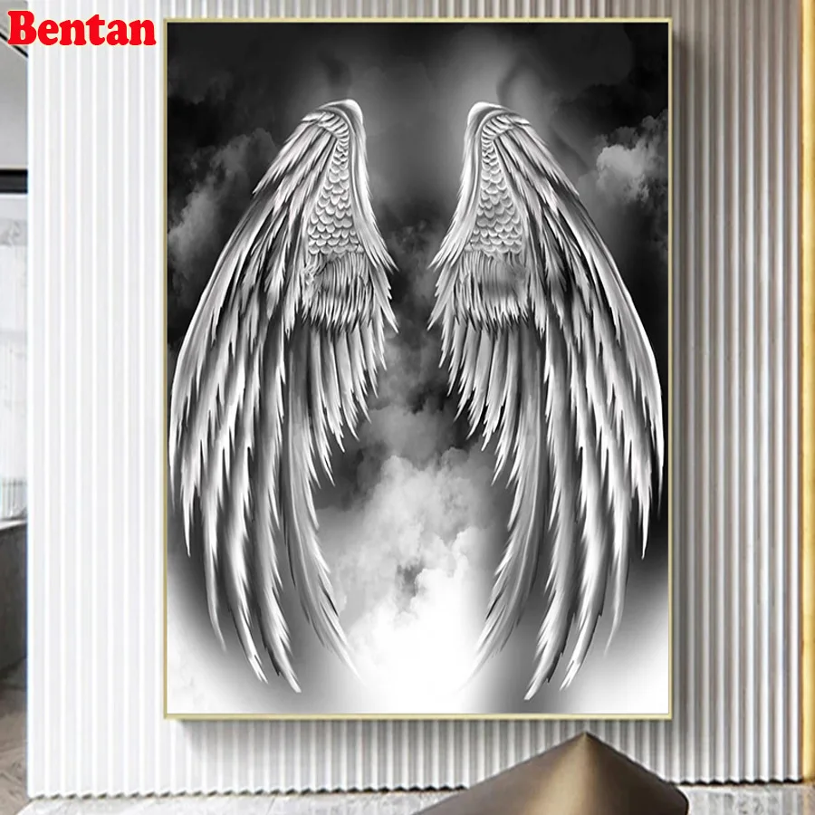 5D DIY Diamond Painting Angel Wings Diamond Inlay Crafts Cross Stitch Rhinestone Mosaic Gift Diamond Embroidery Stickers Decor