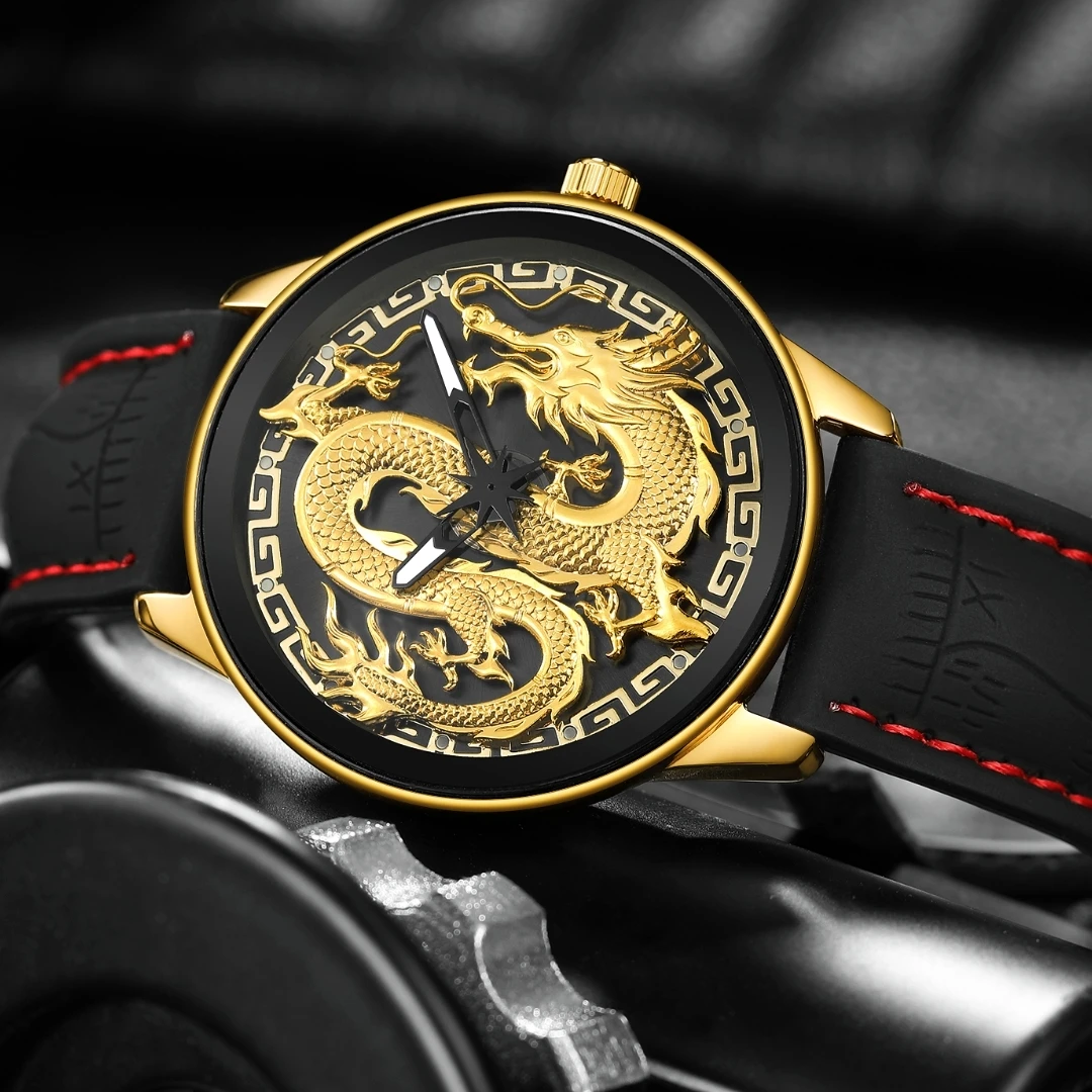 Men Wristwatch Quartz Military Sport Original Male Clock Top Brand Luxury Chinese Dragon Watch Gift 2024