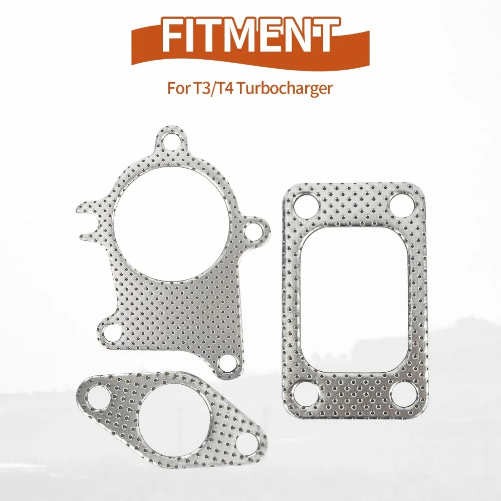 Car 38mm/1.5in Gasket 5Bolt Downpipe Combo Kit Fitting  3PCS For T3/T4 Turbocharger urbocharger Gasket