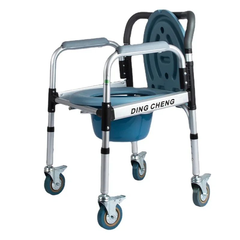 6014/6023 simple commode chair with wheels, mobile toilet for elderly, bath chair, commode for nursing homes