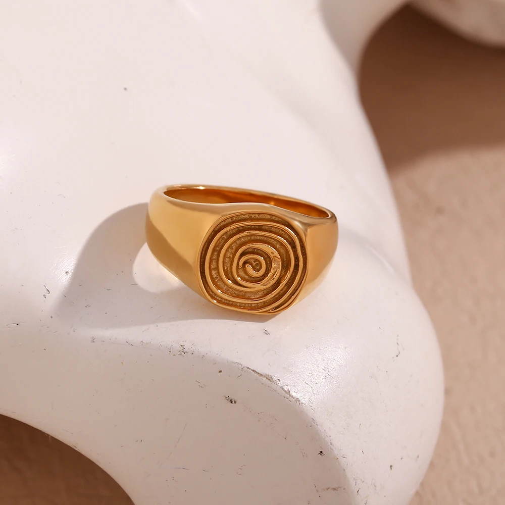 Anello di tenuta dell\'anello dell\'impronta digitale divertente impermeabile senza appannamento gioielli placcati in oro 18 carati decorazione in