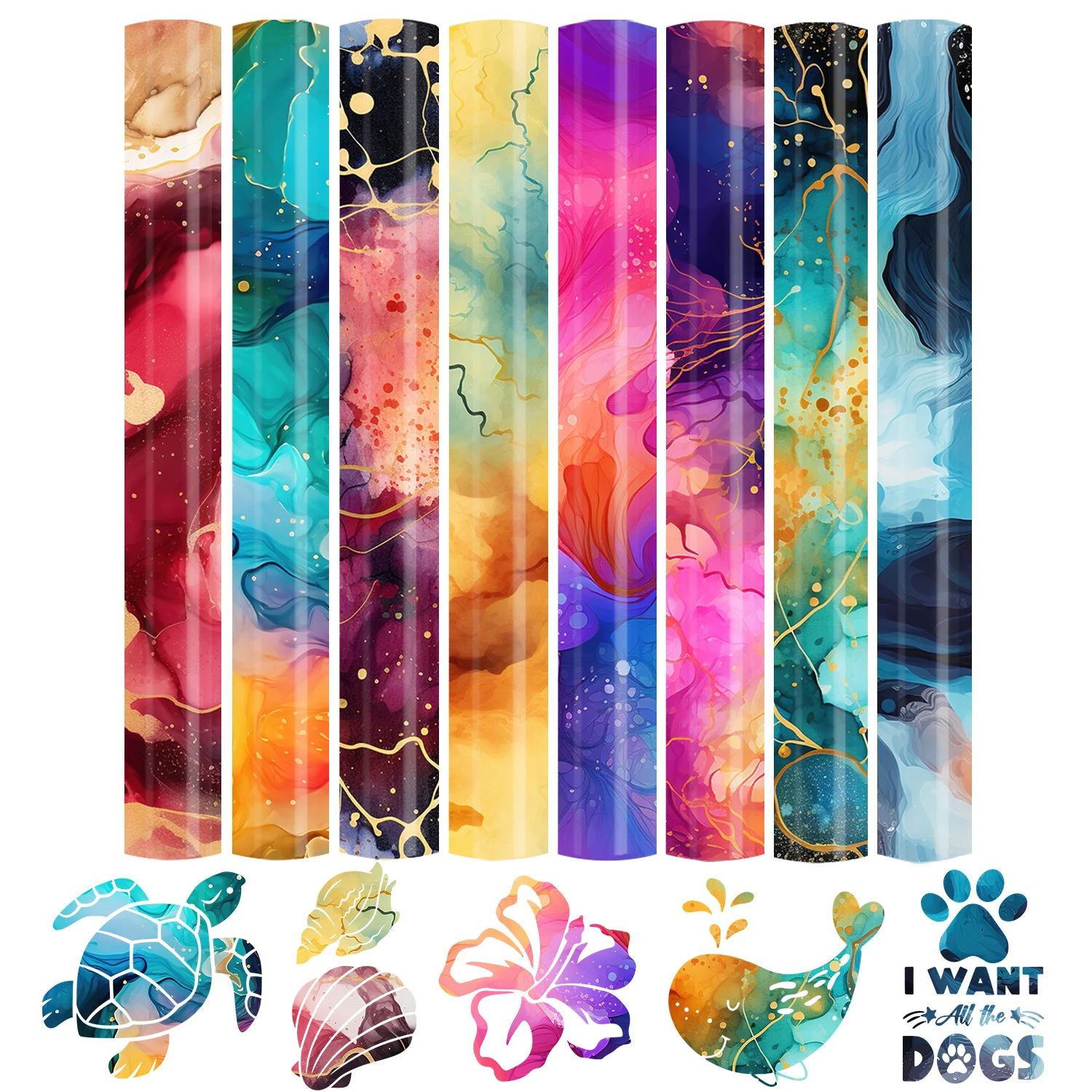 

WOWOCUT 12*12 IN Marble Sublimation Transfer Ink Sheet Printed Watercolor Sublimation Paper for Mug Heat Press Coaster Blanks