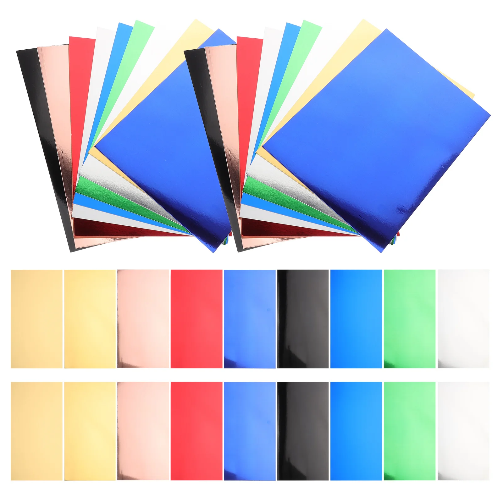 60Pcs Handcraft Cardstock Paper Mirror Effect Shiny Colored Scrapbooking Sheets for DIY Card Making Creative Craft Supplies