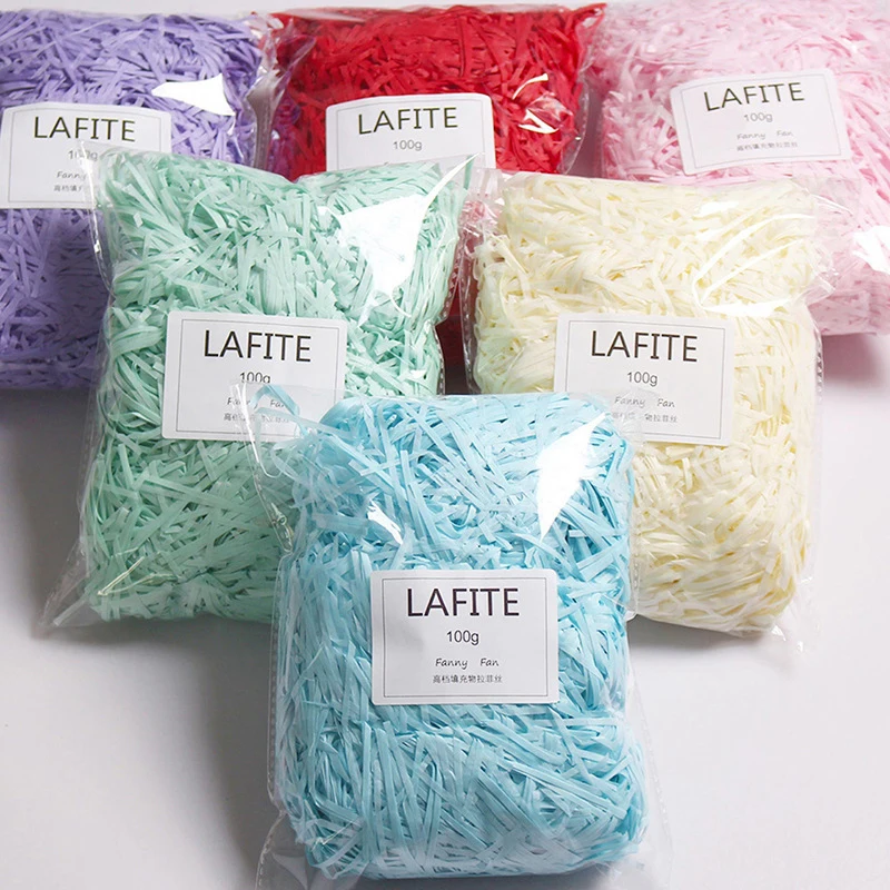 DIY Colorful Shredded Crinkle Paper Raffia Candy Boxes Wedding Marriage Home Decoration Party Gift Packaging Filling Material