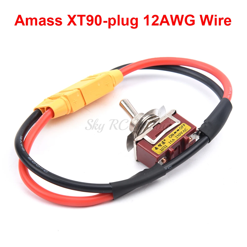 Large Current High Load Switch XT60 XT90 T-Plug Power ON-OFF Toggle 12/14AWG for eBike RC Airplane ESC Motor Connecting Adapter