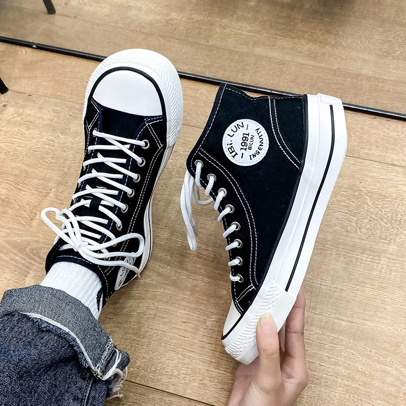 Women's Canvas Shoes 2024 Spring Lace Up Round Toe Causal Flat Shoes Student Sneakers Girls Skateboard Vulcanized Tennis Women