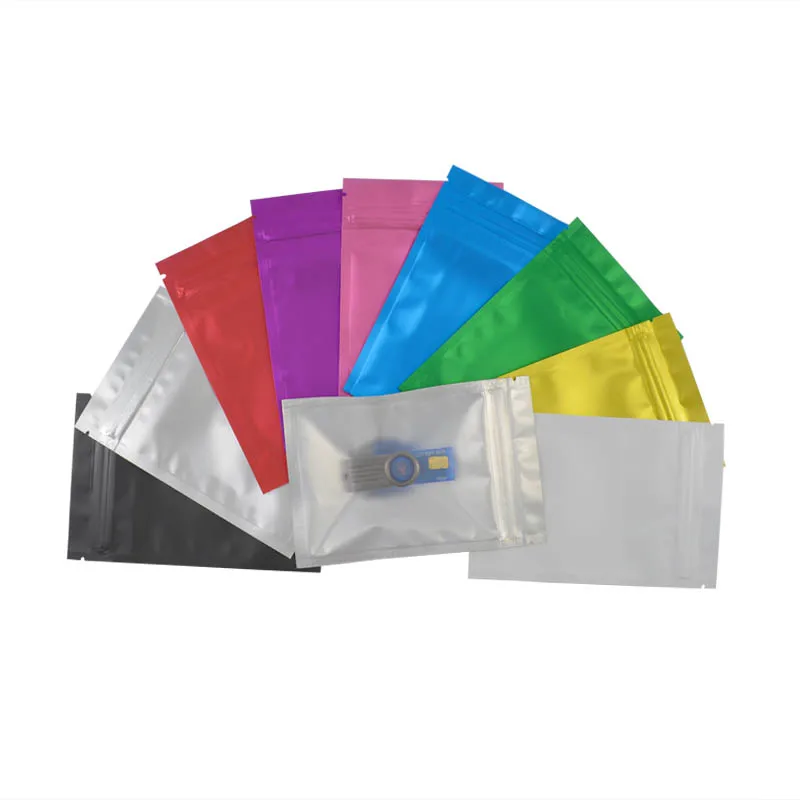 Matte Color Zip Lock Bag One Side Clear Foil Zipper Bag Food Storage Pouch Many Colors Small Gift Sample 100 PCS