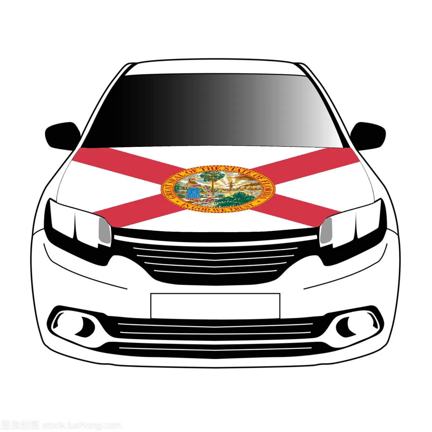 

Florida Flags 3.3x5ft/5x7ft 100%polyester,car bonnet banner Advanced sublimation printing car cover flag+triangle fastener