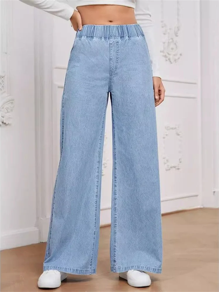High Waist Straight Leg Loose Fit Casual Jeans Women's Cross-Border Pants 6