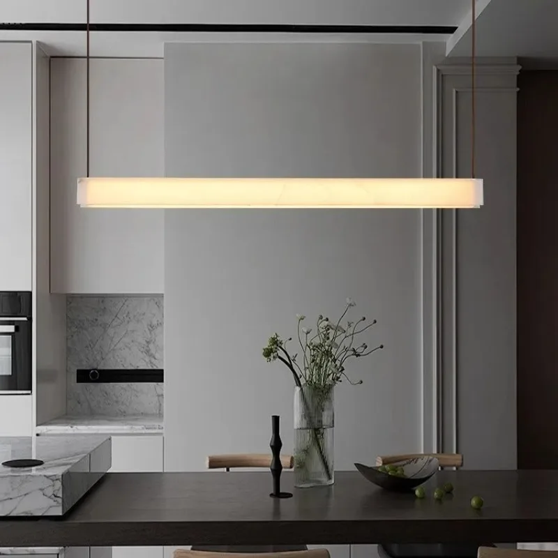 

Modern minimalist, light luxury, high-end restaurant bar counter table lights, natural marble pendant lights Chandelier