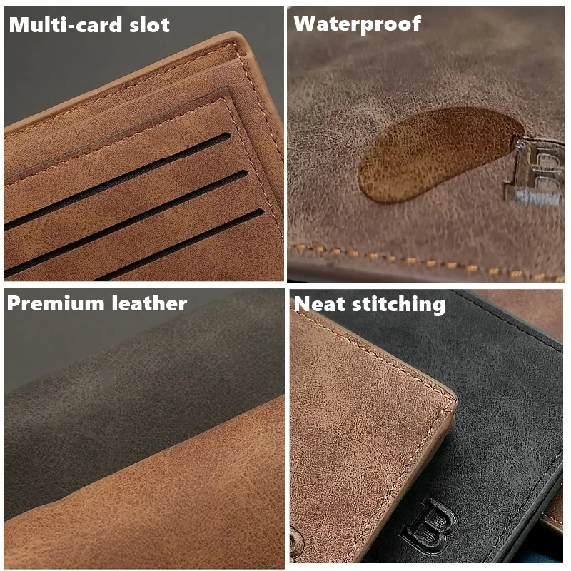 New Business Men Wallets Small Money Purses Wallets New Design Dollar Price Top Men Thin Wallet with Coin Bag Zipper Wallet