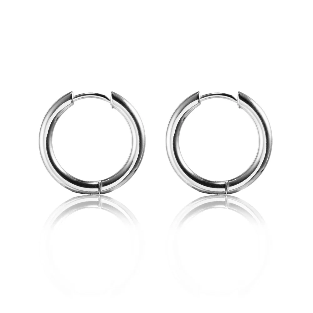 1 Pc Punk Men Stainless/Titanium Steel hoop Earrings Personality Gold/Black/Steel color Screw Earrings Jewelry Gifts