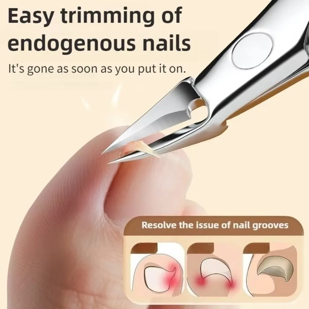 Zehennagelknipser mit großer Backe, spritzwassergeschützt, schräges Design, Nagelknipser aus Edelstahl, dicke Nägel, Trimmer für eingewachsene Nägel