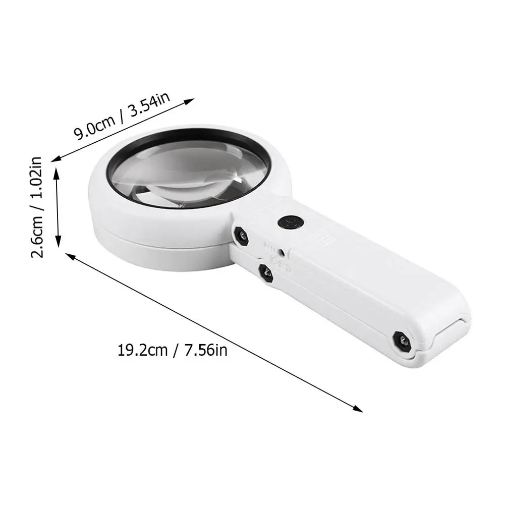 2-in-1 Foldable Magnifier 5X - LED Illumination, USB Powered, Handheld/Desktop Stand for Reading, Hobby Repair
