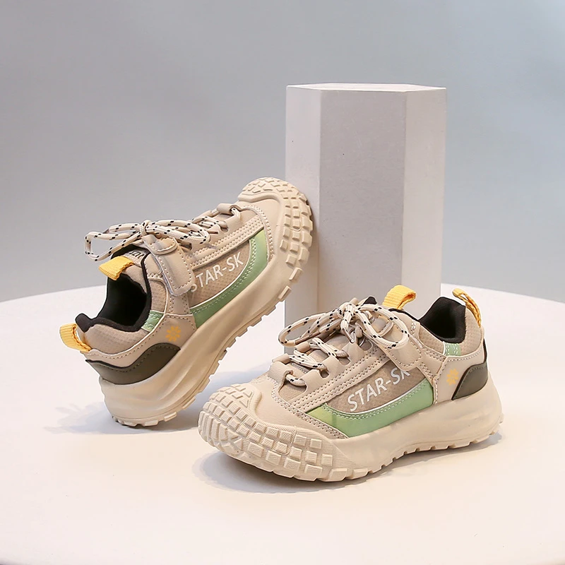 

2025 Autumn New Kids Casual Sneakers Toes Capped Soft Sole Children Tennis Shoes Handsome Boys Girls Sports Shoes Non-slip Trend