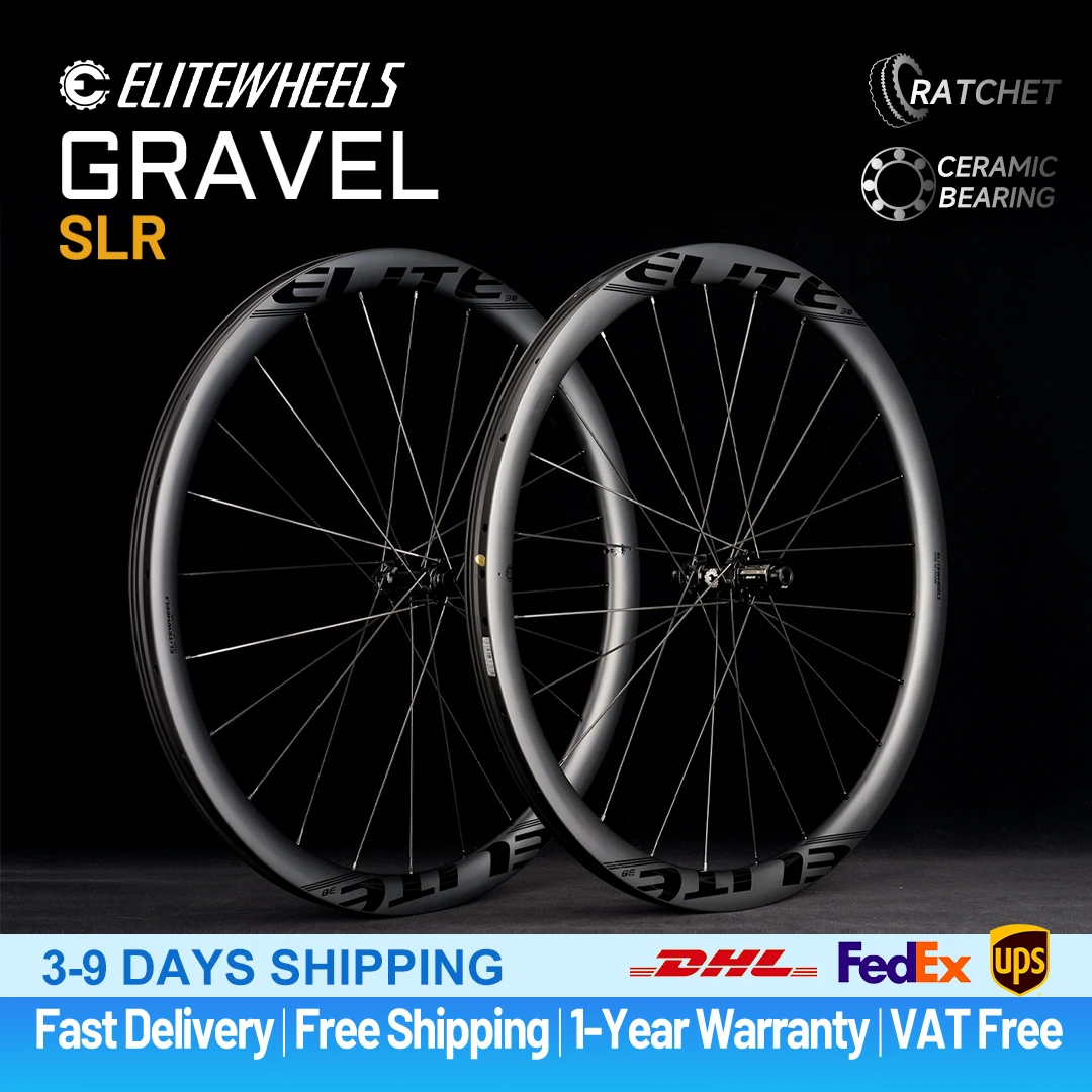 

Колесный комплект ELITEWHEELS SLR GRAVEL из карбона, система Ratchet 36T, дисковые тормоза, для циклокросса, 700C, Center Lock, для США или Польши