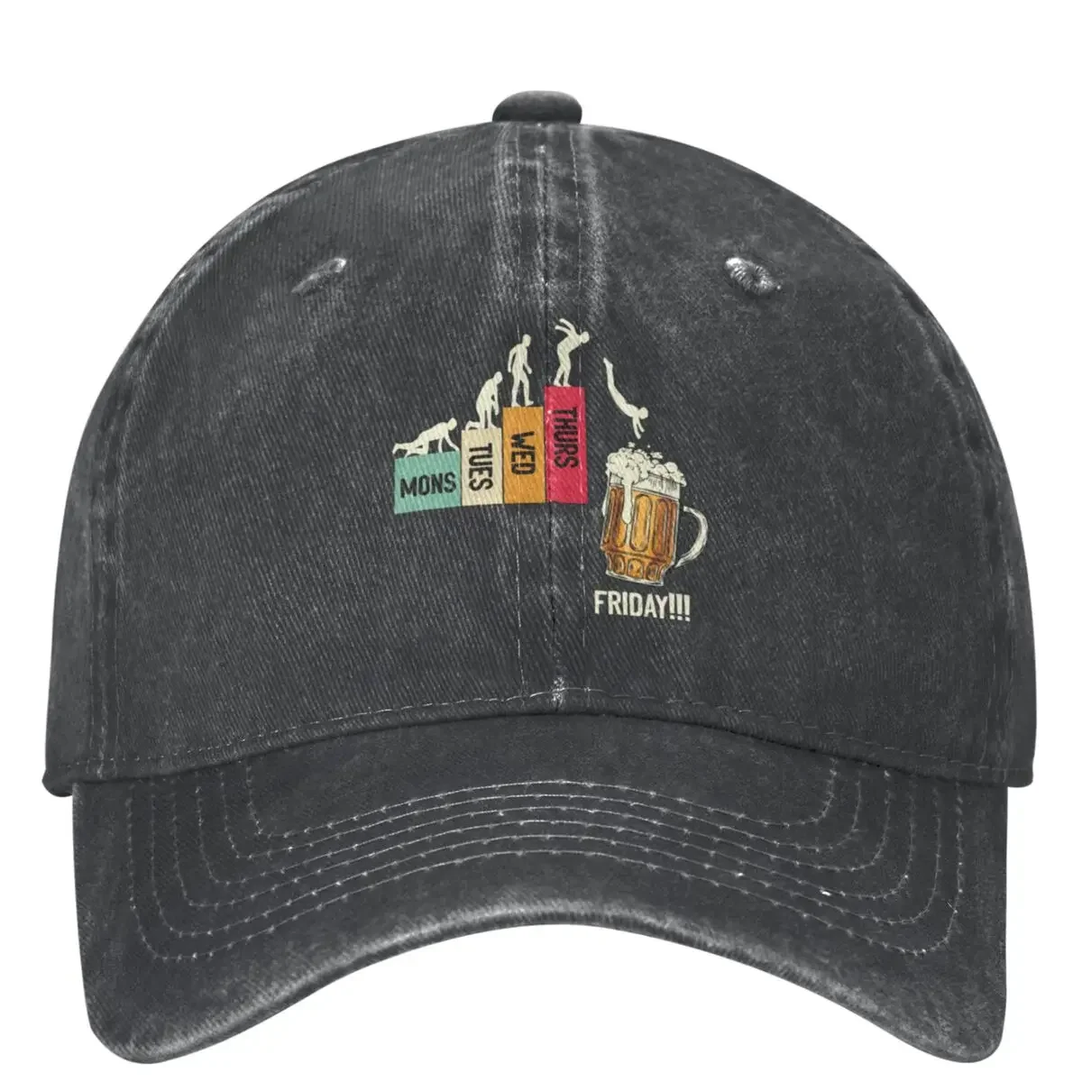 

Friday Beer Print Funny Washed Baseball Cap Streetwear Hip Hop Dad Hats Summer Couple Tennis Skate Sun protection Snapback Cap