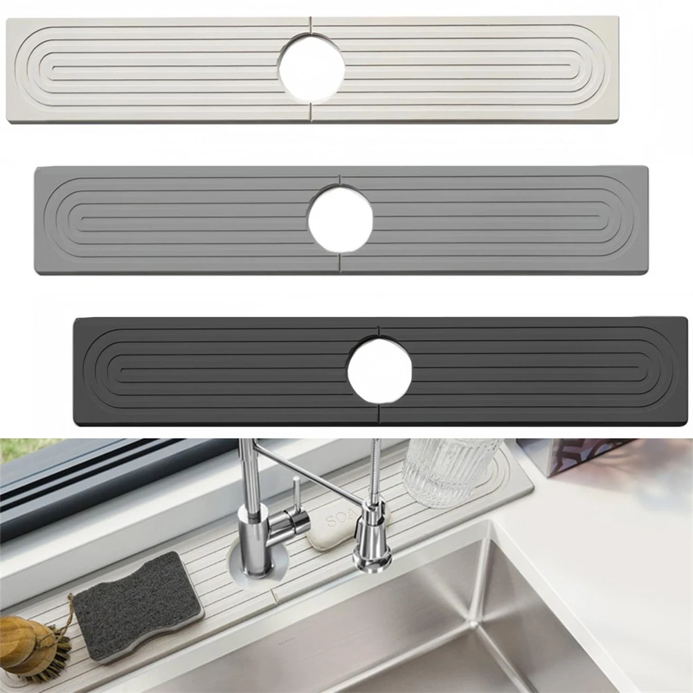 Kitchen Faucet Splash Pad Sink Faucet Splash Guard Mat Drain Pad Countertop Protector Diatomite Drying Tray For Kitchen Gadgets