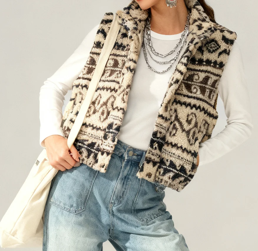 

Vests Waistcoats Thick Womens Sleeveless Spring Patchwork Cropped Minimalist Preppy Youthful Cleanfit Gentle Softy Simplicity OL