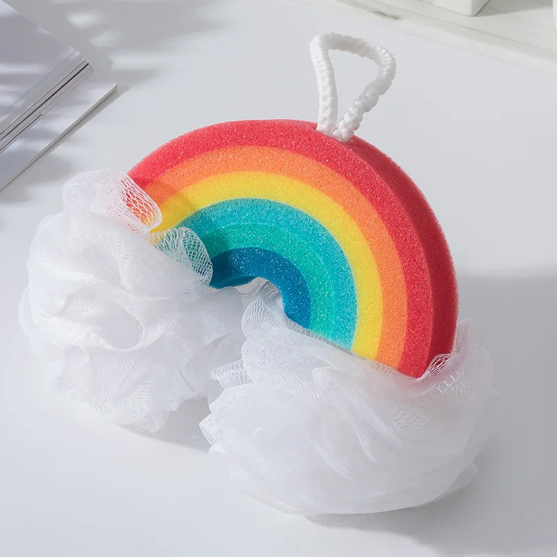 2026 Rainbow Bath Ball Large Fluffy Super Soft Home Women Beautiful Special Shower Foam Bath Ball Durable